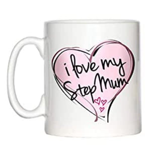 I Love My StepMum Pink Heart Coffee Mug Mothers Day GIFT Step Mum Stepmother - fair-dinkum-gifts