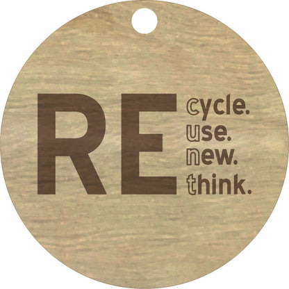 Recycle Wooden Keyring Buddy With Chain