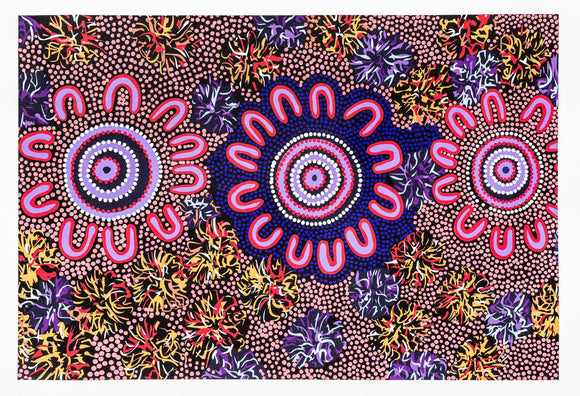 Bulurru Aboriginal Art Canvas Print Unstretched - Women's Business By Merryn Apma Daley