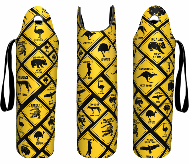 Wine Bottle Cooler Holder Large Range of Styles Colours Aussie Designs Aboriginal Indigenous - fair-dinkum-gifts