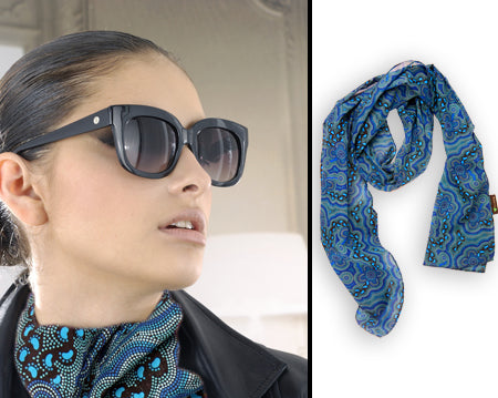 On Walkabout Blue Scarf Long