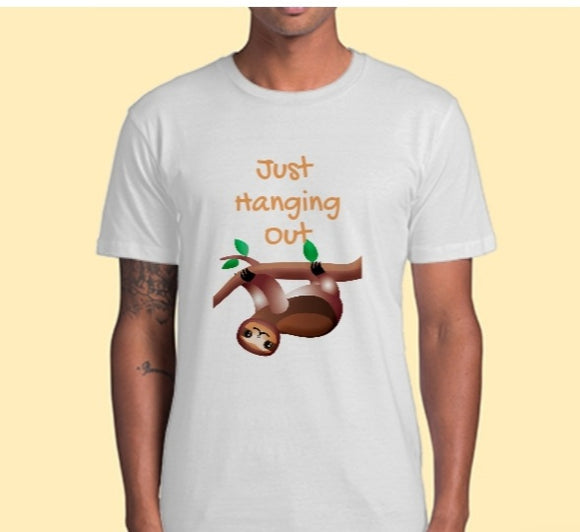 Just Hanging Out Sloth T-Shirt Adult Tee FDG01-1HT-23034