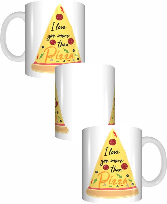 I Love You More Than Pizza Coffee Mug Gift Romantic Novelty Present Giant Pizza Slice Valentines Day - fair-dinkum-gifts